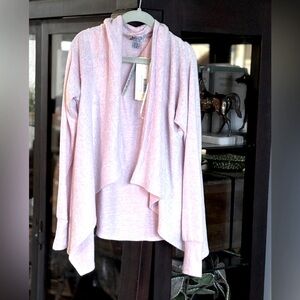 NWT Truly Creative L Pink Cardigan. Girl’s Sz-L | Open Front | Soft | Draped